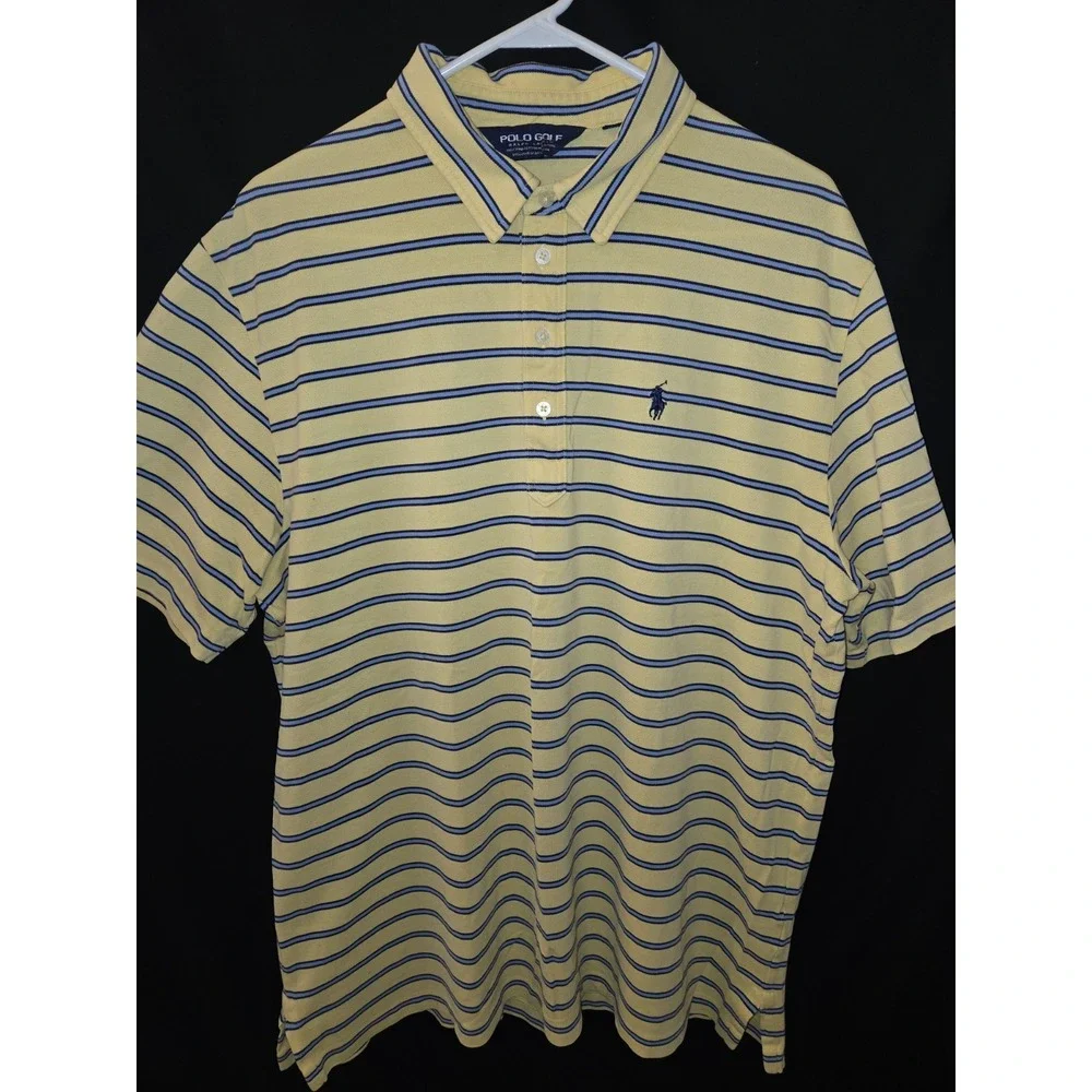 Ralph Lauren Shirt Mens XLarge‎ POLO GOLF wigwam golf Embroidered Sleeve Striped